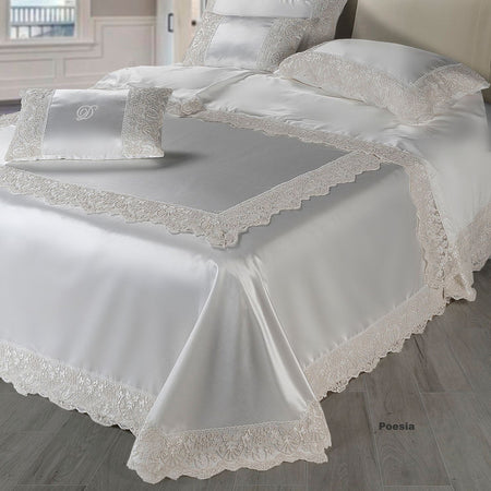 Coordinato Letto e Tavola Matrimoniale Raso Cotone David Poesia