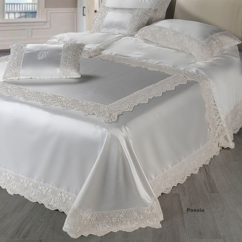 Coordinato Letto e Tavola Matrimoniale Raso Cotone David Poesia