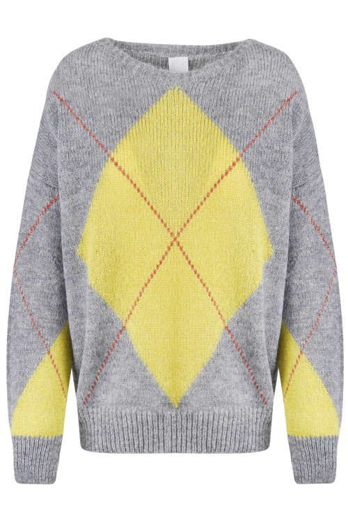 LA FEMME BLANCHE La Femme Blanche - Maglia - 461454 - Grigio/Giallo da donna