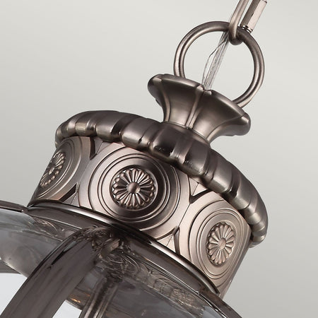 Lampadario Industrial Nordico Adams Acciaio Nichel Antico Vetro 4 Luci E14
