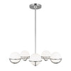 Lampadario Apollo Acciaio Nichel Vetro 5 Luci G9 3 Ledw 3000K 1600Lm
