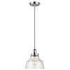 Sospensione Contemporanea Baskin Vetro Nichel Lucido 1 Luce E27 D25,4Cm