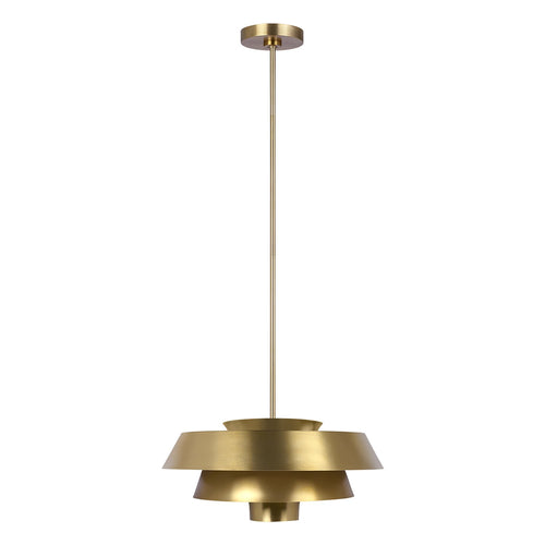 Sospensione Contemporanea Brisbin Acciaio Ottone Brunito 1 Luce E27