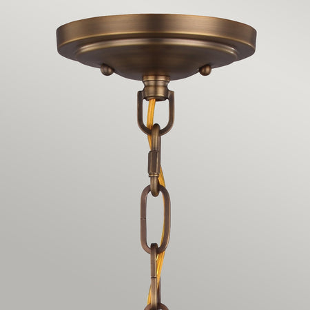 Sospensione Contemporanea Cadence Acciaio Ottone Antico Vetro Nero 1 Luce E27