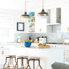 Lampadario Contemporaneo Cadence Acciaio Ottone Antico Vetro Nero 2 Luci E27