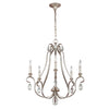 Lampadario Classico Dewitt Acciaio Argento Sunrise 5 Luci E14