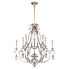 Lampadario Classico Dewitt Acciaio Argento Sunrise 9 Luci E14