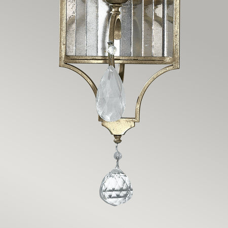 Applique Contemporanea Gianna Cristallo Argento Dorato Vetro Oro 1 Luce E14