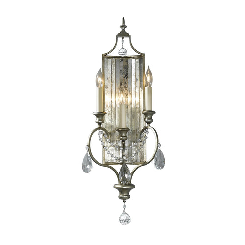 Applique Contemporanea Gianna Cristallo Argento Dorato Vetro Oro 3 Luci E14