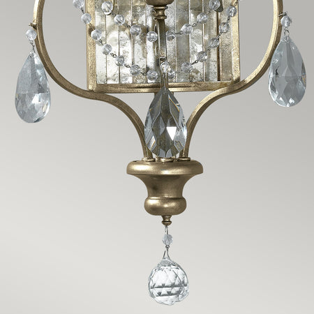 Applique Contemporanea Gianna Cristallo Argento Dorato Vetro Oro 3 Luci E14