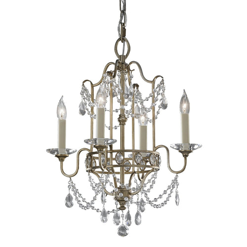 Lampadario Classico Gianna Cristallo Argento Dorato Vetro Oro 4 Luci E14