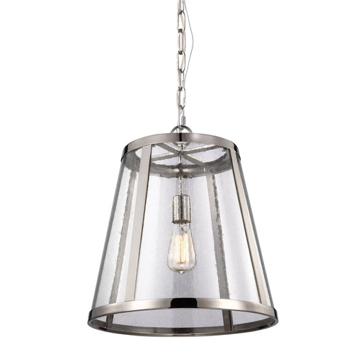 Sospensione Contemporanea Harrow Alluminio Nichel Lucido Vetro E27 D40,6Cm