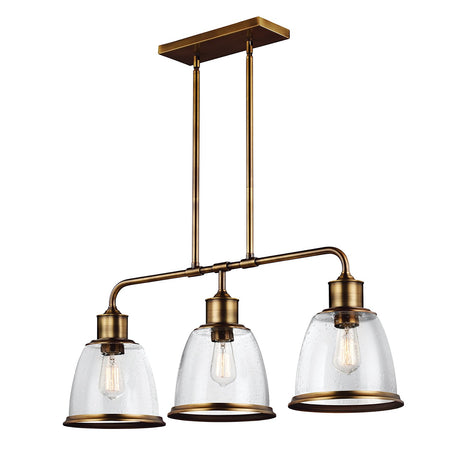 Lampadario Contemporaneo Hobson Acciaio Ottone Antico 3 Luci E27