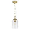 Sospensione Contemporanea Hounslow Acciaio Ottone Brunito Vetro 1 Luce E27