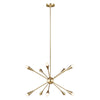 Lampadario Industrial Jax Acciaio Ottone Brunito 10 Luci G9 3 Ledw 3000K 3200Lm
