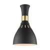Applique Contemporanea Joan Acciaio Nero Mezzanotte Ottone Brunito 1 Luce E27