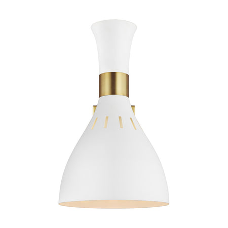 Applique Contemporanea Joan Acciaio Bianco Opaco Ottone Brunito 1 Luce E27