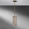 Sospensione Contemporanea Lucia Acciaio Argento Brunito Cristallo 1 Luce E27