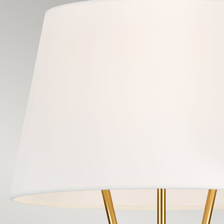 Piantana Contemporanea Penny Acciaio Ottone Brunito Tessuto 1 Luce E27