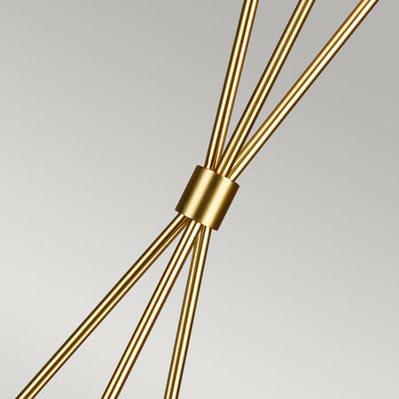 Piantana Contemporanea Penny Acciaio Ottone Brunito Tessuto 1 Luce E27