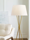 Piantana Contemporanea Penny Acciaio Ottone Brunito Tessuto 1 Luce E27