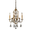 Lampadario Classico Valentina Acciaio Bronzo Ossidato Vetro 4 Luci E14