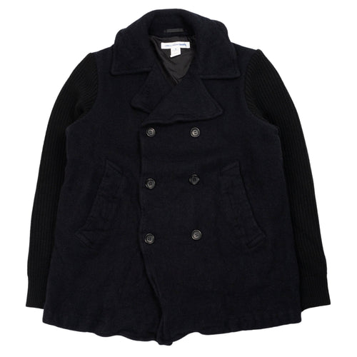 COMME DES GARCONS SHIRT Men's Double Breasted Coat in Blue Navy da uomo