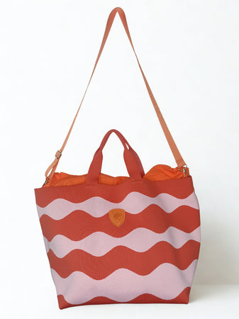Blauer Borsa Donna Mare Knitted Tote Bag Orange Pink