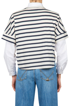 SOLOTRE Solotre - T-shirt - 450756 - Panna/Blu da donna