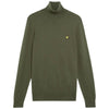 Lyle & Scott maglione collo alto verde in merino KN2103VC