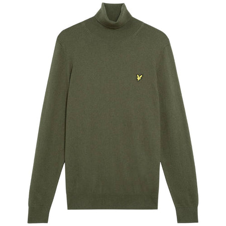 Lyle & Scott maglione collo alto verde in merino KN2103VC