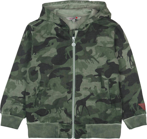 Felpa Bambino Verde Militare con Cappuccio 100% Cotone Felpa Bimbo Full Zip Military Green Con Polsini e Tasche Laterali felpa bambino/ragazzo Piccole Canaglie - Tropea, Commerciovirtuoso.it
