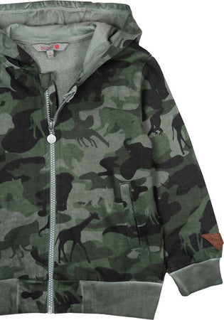 Felpa Bambino Verde Militare con Cappuccio 100% Cotone Felpa Bimbo Full Zip Military Green Con Polsini e Tasche Laterali felpa bambino/ragazzo Piccole Canaglie - Tropea, Commerciovirtuoso.it