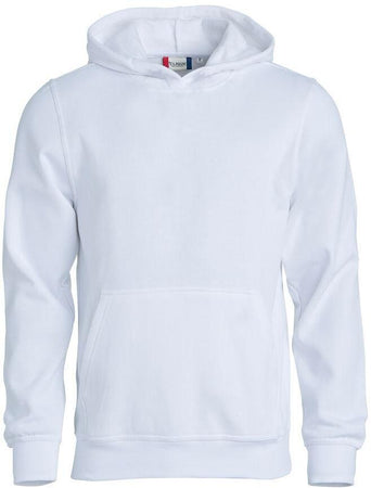 Felpa Basic Bianco con Cappuccio Tascone a Marsupio Bambino