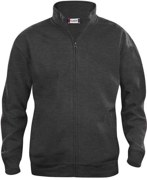 Felpa Basic Cardigan Antracite Melange Giacca in Felpa con Zip Intera e Tasche Uomo