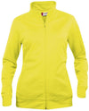 Felpa Basic Cardigan Giallo Fluo Giacca in Felpa con Zip Intera e Tasche Donna