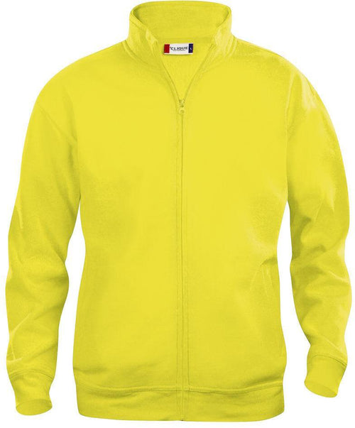 Felpa Basic Cardigan Giallo Fluo Giacca in Felpa con Zip Intera e Tasche Uomo Taglie Forti