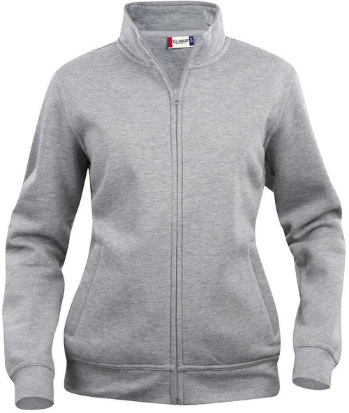 Felpa Basic Cardigan Grigio Melange Giacca in Felpa con Zip Intera e Tasche Donna