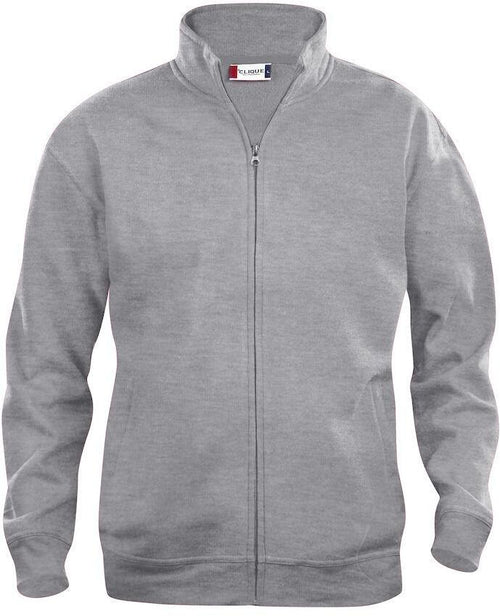 Felpa Basic Cardigan Grigio Melange Giacca in Felpa con Zip Intera e Tasche Uomo Taglie Forti