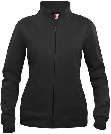 Felpa Basic Cardigan Nero Giacca in Felpa con Zip Intera e Tasche Donna