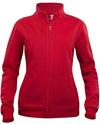 Felpa Basic Cardigan Rosso Giacca in Felpa con Zip Intera e Tasche Donna