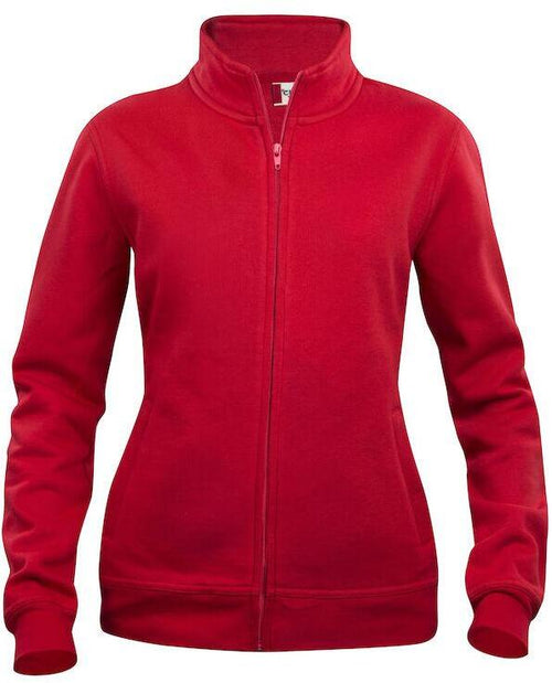 Felpa Basic Cardigan Rosso Giacca in Felpa con Zip Intera e Tasche Donna