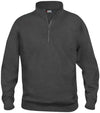 Felpa Basic Mezza Zip Antracite Melange Felpa Unisex con Cerniera