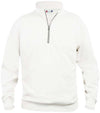 Felpa Basic Mezza Zip Bianco Felpa Unisex con Cerniera Taglie Forti