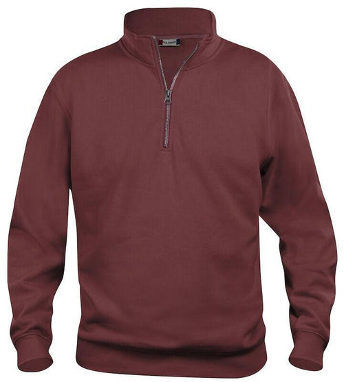 Felpa Basic Mezza Zip Bordeaux Felpa Unisex con Cerniera