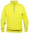 Felpa Basic Mezza Zip Giallo Fluo Felpa Unisex con Cerniera