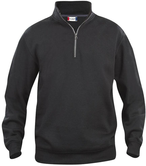 Felpa Basic Mezza Zip Nero Felpa Unisex con Cerniera Taglie Forti