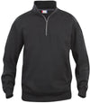 Felpa Basic Mezza Zip Nero Felpa Unisex con Cerniera