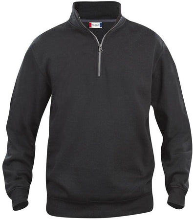 Felpa Basic Mezza Zip Nero Felpa Unisex con Cerniera