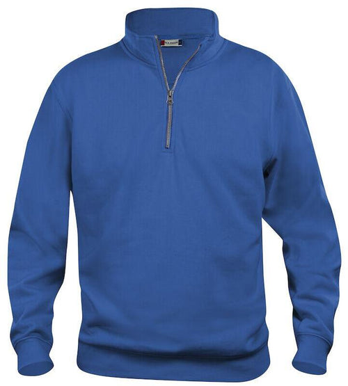 Felpa Basic Mezza Zip Royal Azzurro Felpa Unisex con Cerniera Taglie Forti